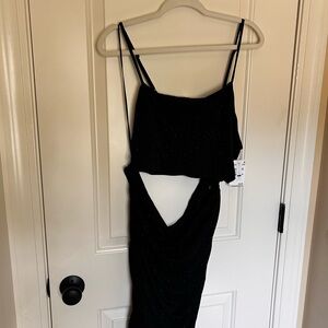 Chic Black Mini Dress with Spaghetti Straps